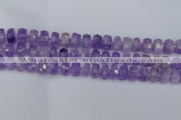 CRB1331 15.5 inches 6*10mm faceted rondelle lavender amethyst beads