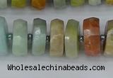 CRB1362 15.5 inches 6*12mm faceted rondelle Chinese amazonite beads