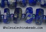 CRB1394 15.5 inches 8*16mm faceted rondelle lapis lazuli beads