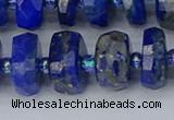 CRB1395 15.5 inches 8*18mm faceted rondelle lapis lazuli beads