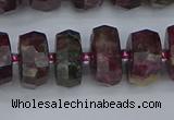 CRB1403 15.5 inches 7*14mm faceted rondelle tourmaline beads