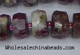 CRB1404 15.5 inches 8*16mm faceted rondelle tourmaline beads