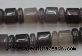 CRB145 15.5 inches 6*12mm & 10*12mm rondelle grey agate beads