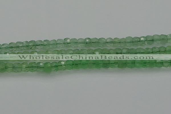 CRB1459 15.5 inches 5*8mm faceted rondelle green fluorite beads