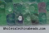 CRB1464 15.5 inches 5*8mm faceted rondelle fluorite beads