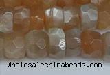 CRB1470 15.5 inches 6*10mm faceted rondelle moonstone beads