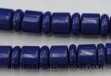 CRB153 15.5 inches 6*12mm & 10*12mm rondelle blue stone beads