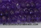 CRB1804 15.5 inches 4*6mm faceted rondelle amethyst beads