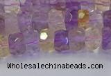 CRB1808 15.5 inches 5*8mm faceted rondelle ametrine beads