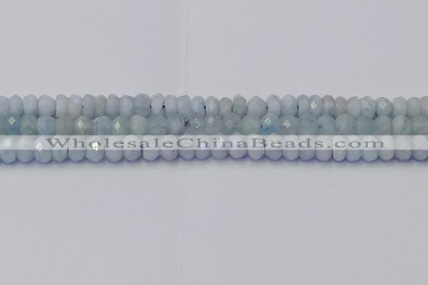 CRB1826 15.5 inches 5*7mm faceted rondelle aquamarine beads