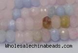 CRB1828 15.5 inches 4*6mm faceted rondelle morganite beads