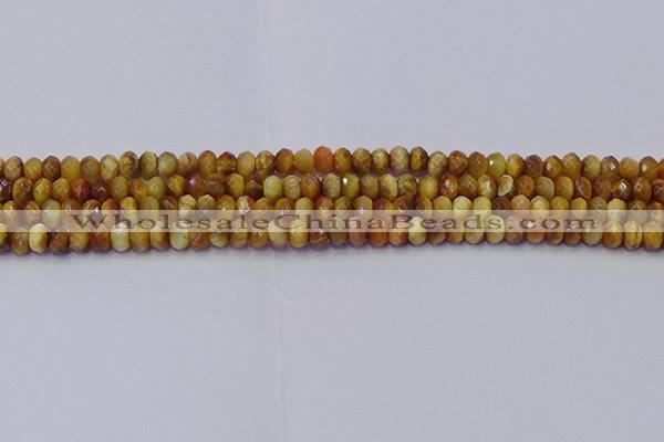 CRB1836 15.5 inches 4*6mm faceted rondelle golden tiger eye beads