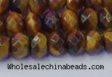 CRB1841 15.5 inches 5*8mm faceted rondelle yellow tiger eye beads