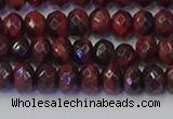 CRB1844 15.5 inches 4*6mm faceted rondelle red tiger eye beads