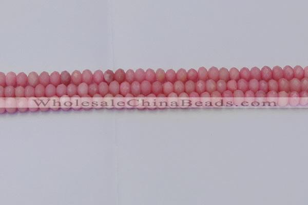 CRB1848 15.5 inches 4*6mm faceted rondelle pink opal beads