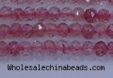 CRB1863 15.5 inches 2*3mm faceted rondelle strawberry quartz beads