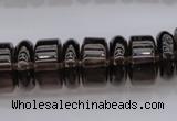 CRB188 15.5 inches 6*16mm – 10*16mm rondelle smoky quartz beads