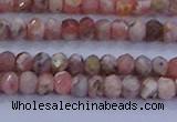 CRB1881 15.5 inches 2*3mm faceted rondelle rhodochrosite beads