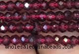 CRB1938 15.5 inches 2*3mm faceted rondelle red garnet gemstone beads