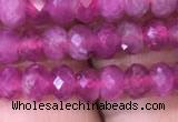 CRB1973 15.5 inches 3*5mm faceted rondelle pink tourmaline beads