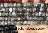 CRB2111 15.5 inches 9mm - 10mm faceted tyre Botswana agate beads