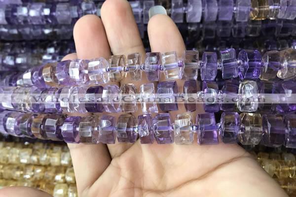 CRB2155 15.5 inches 7mm - 8mm faceted tyre ametrine beads