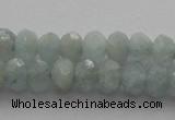 CRB217 15.5 inches 3*4mm faceted rondelle aquamarine beads