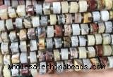 CRB2182 15.5 inches 12mm - 13mm faceted tyre crazy lace agate beads