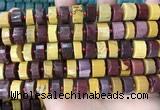 CRB2204 15.5 inches 13mm - 14mm faceted tyre mookaite beads