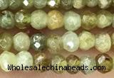 CRB2238 15.5 inches 2*3mm faceted rondelle green garnet beads