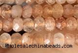 CRB2243 15.5 inches 2*3mm faceted rondelle golden sunstone beads