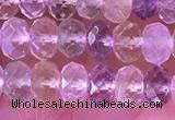 CRB2281 15.5 inches 4*6mm faceted rondelle mixed quartz beads