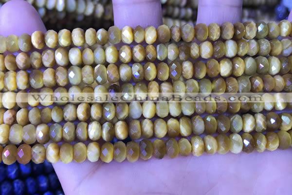 CRB2289 15.5 inches 4*6mm faceted rondelle golden tiger eye beads