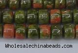 CRB2507 15.5 inches 6*8mm rondelle unakite gemstone beads