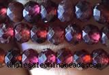 CRB2602 15.5 inches 3*4mm faceted rondelle red garnet beads