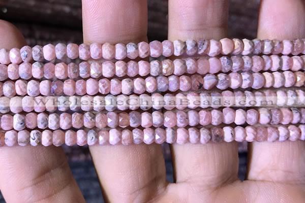 CRB2618 15.5 inches 2.5*4mm faceted rondelle rhodochrosite beads