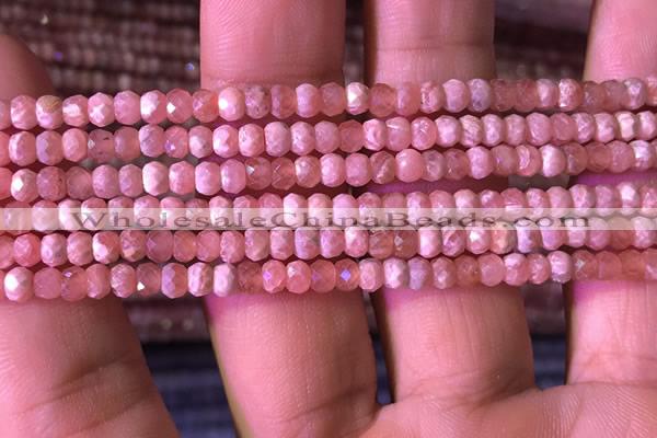 CRB2619 15.5 inches 2*3.5mm faceted rondelle rhodochrosite beads