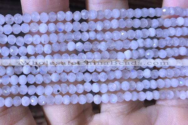 CRB2623 15.5 inches 2*3mm faceted rondelle white moonstone beads