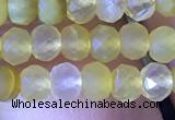 CRB2635 15.5 inches 3*4mm faceted rondelle yellow opal beads