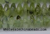 CRB265 15.5 inches 5*12mm rondelle green rutilated quartz beads