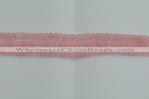 CRB2800 15.5 inches 4*6mm rondelle rose quartz beads wholesale