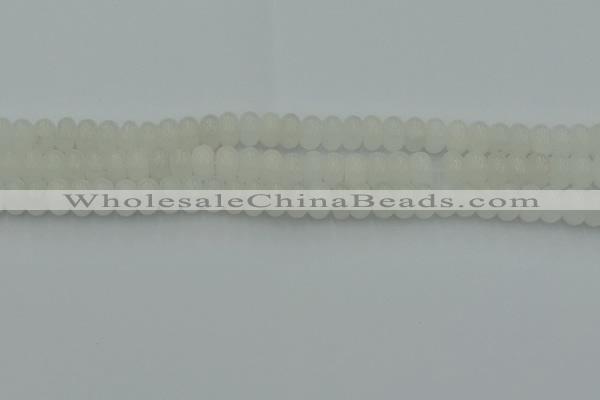 CRB2811 15.5 inches 5*8mm rondelle white jade beads wholesale