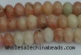 CRB2840 15.5 inches 4*6mm rondelle red plum blossom jade beads