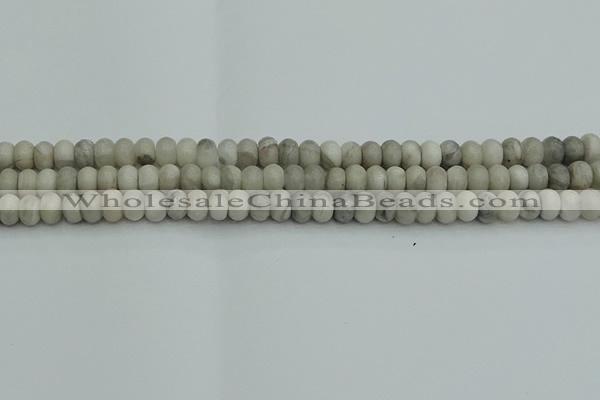 CRB2860 15.5 inches 4*6mm rondelle grey agate beads