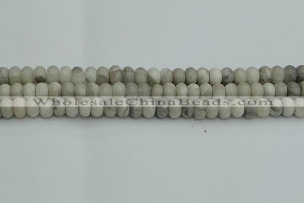 CRB2862 15.5 inches 6*10mm rondelle grey agate beads