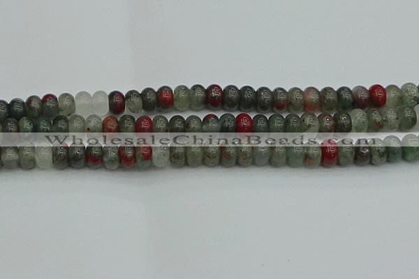 CRB2872 15.5 inches 6*10mm rondelle blood jasper beads