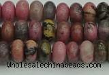 CRB2885 15.5 inches 4*6mm rondelle rhodonite beads wholesale