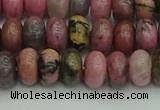 CRB2886 15.5 inches 5*8mm rondelle rhodonite beads wholesale