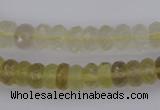 CRB303 15.5 inches 5*8mm - 10*14mm faceted rondelle lemon quartz beads