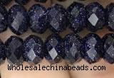 CRB3034 15.5 inches 5*8mm faceted rondelle blue goldstone beads